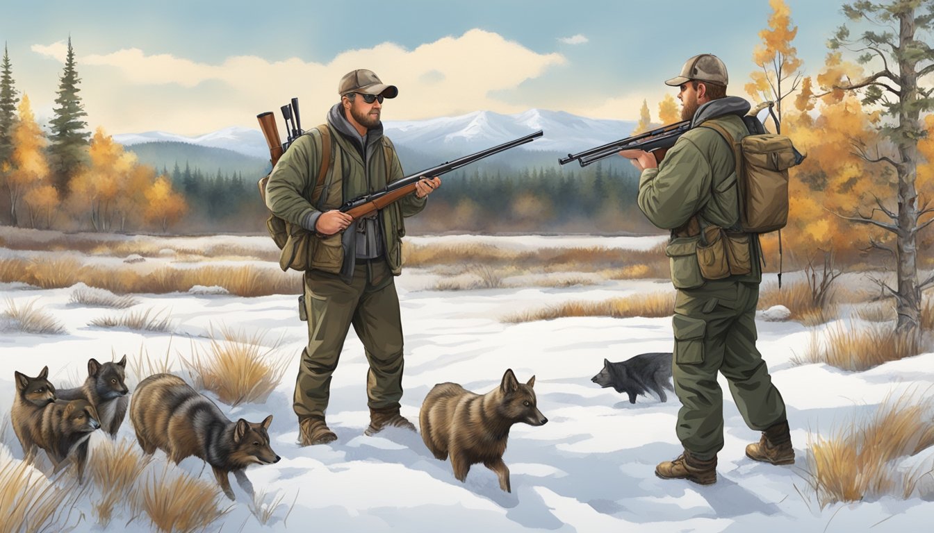 A hunter gathers gear, sets out decoys, and checks rifle