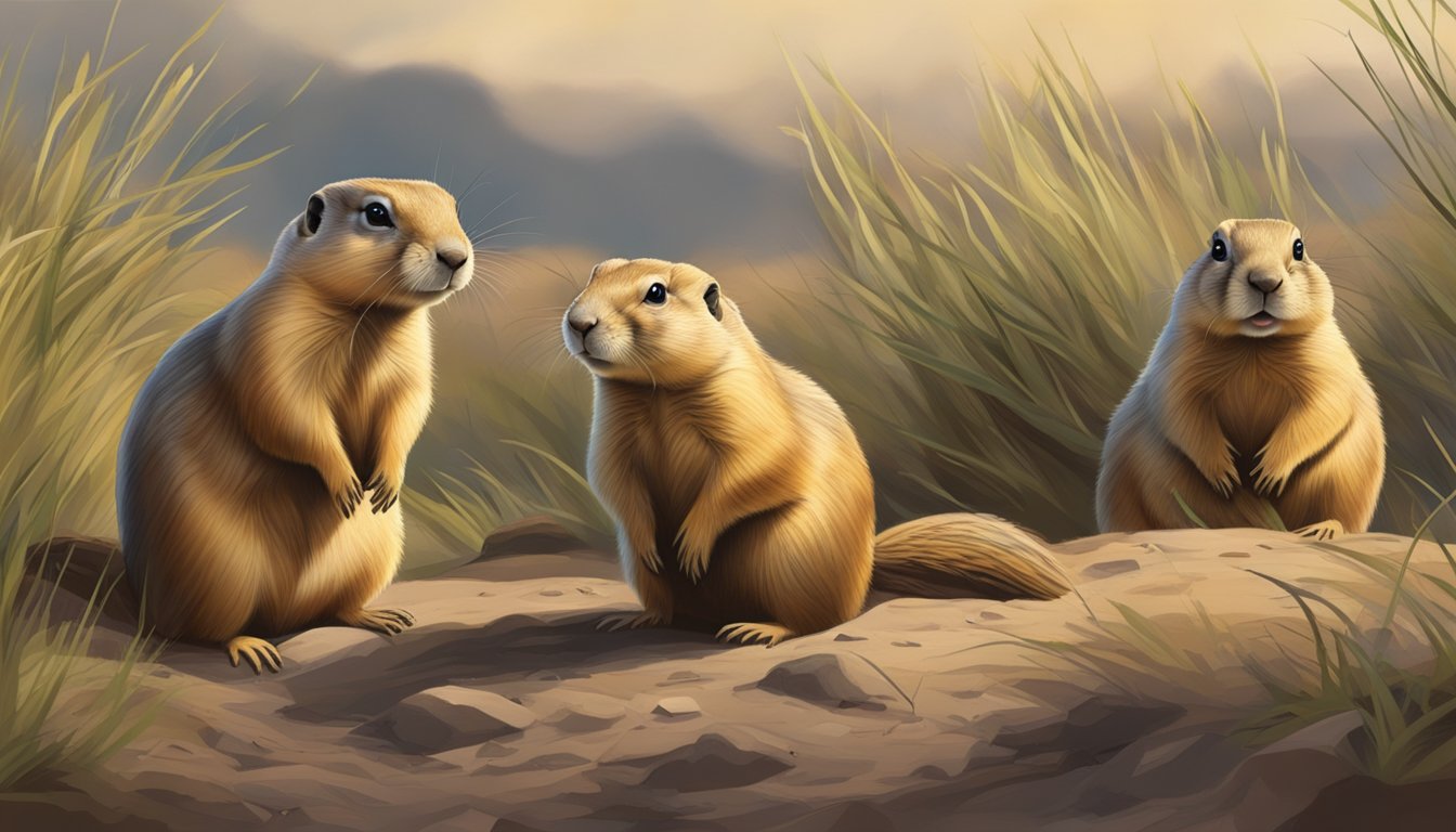 Prairie dogs emerge from their burrows, scanning the grasslands for prey. With keen eyes and swift movements, they stalk and pounce on unsuspecting insects