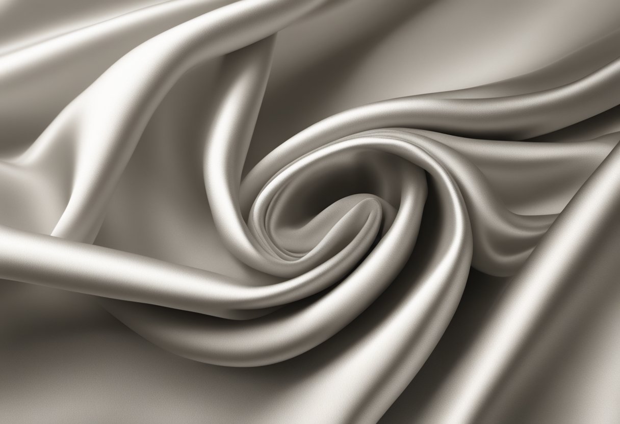 A roll of viscose fabric unfurling from a loom, with a soft, silky texture and a slight sheen