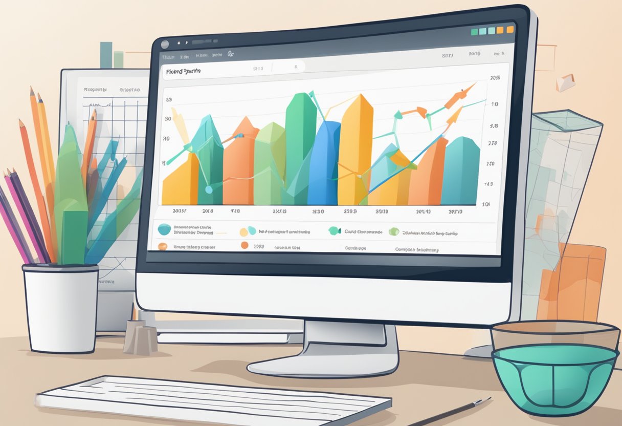 A computer screen displaying Etsy shop analytics and graphs