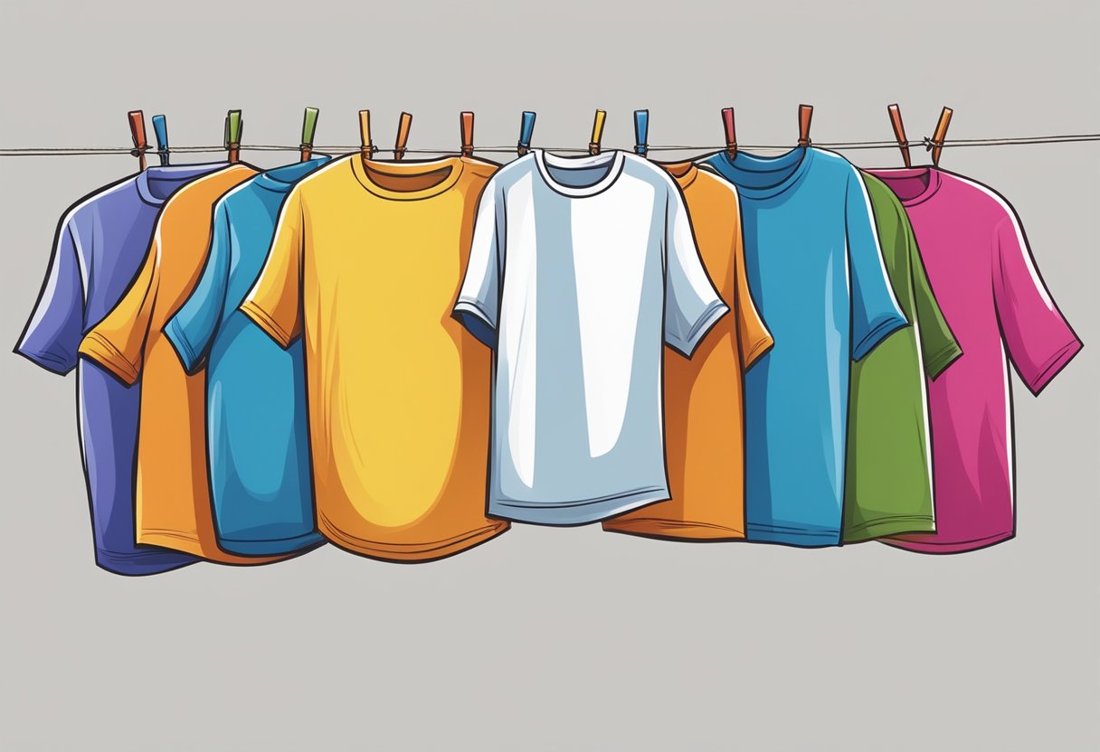 A group of colorful political shirts hanging on a clothesline, symbolizing ethics and responsibility