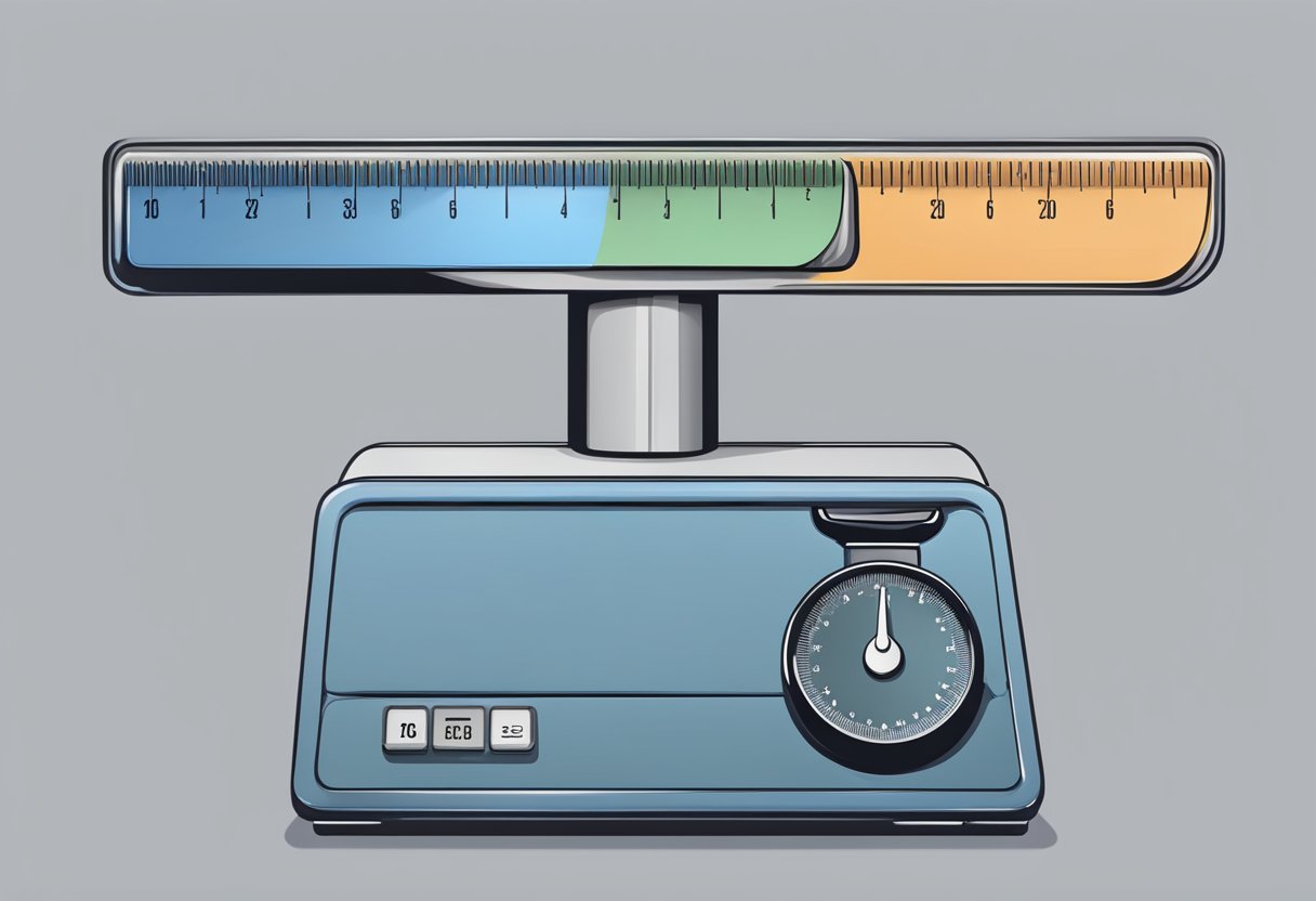 A scale with a sweatshirt on it, displaying the weight