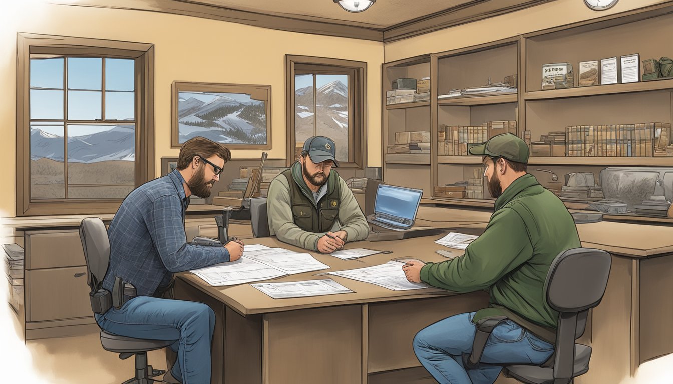 A hunter purchasing a Colorado Non Resident Hunting License from a CPW office