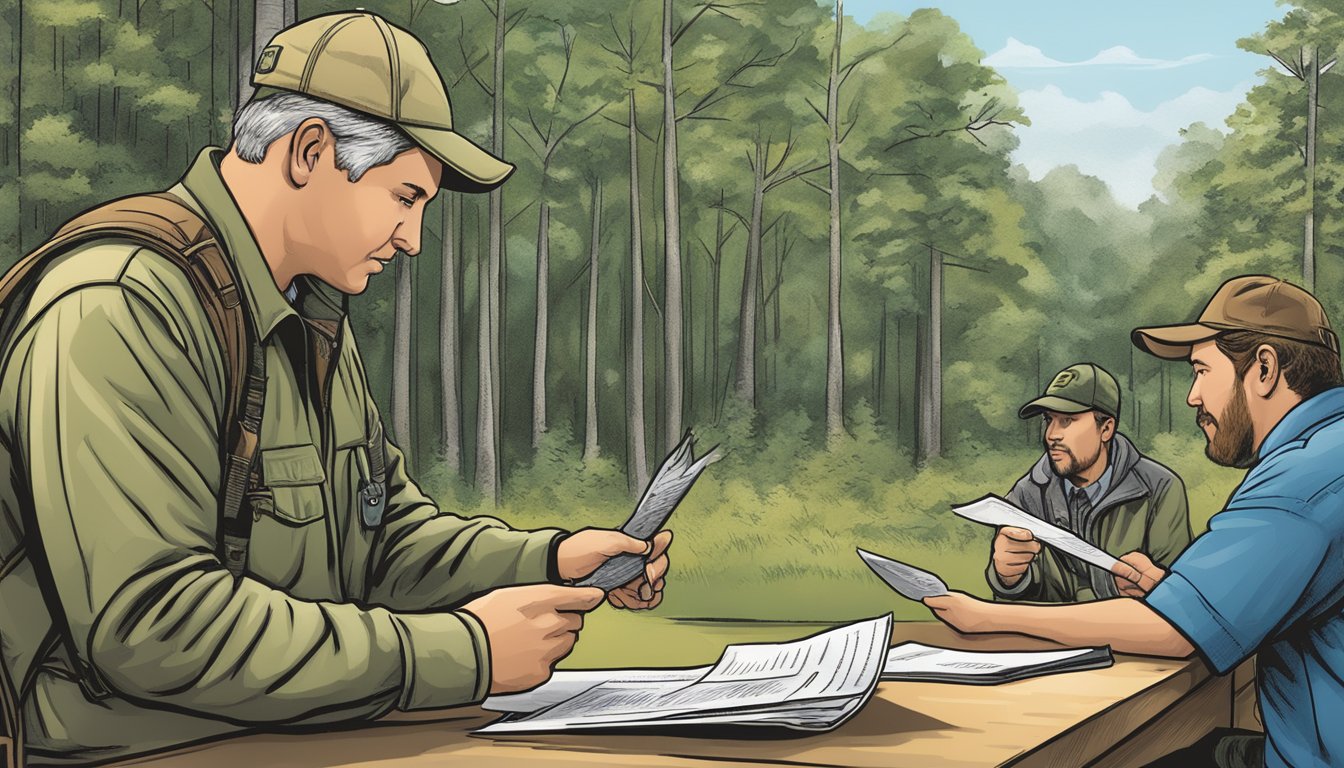 A hunter purchasing a Delaware non-resident hunting license from a state wildlife agency office