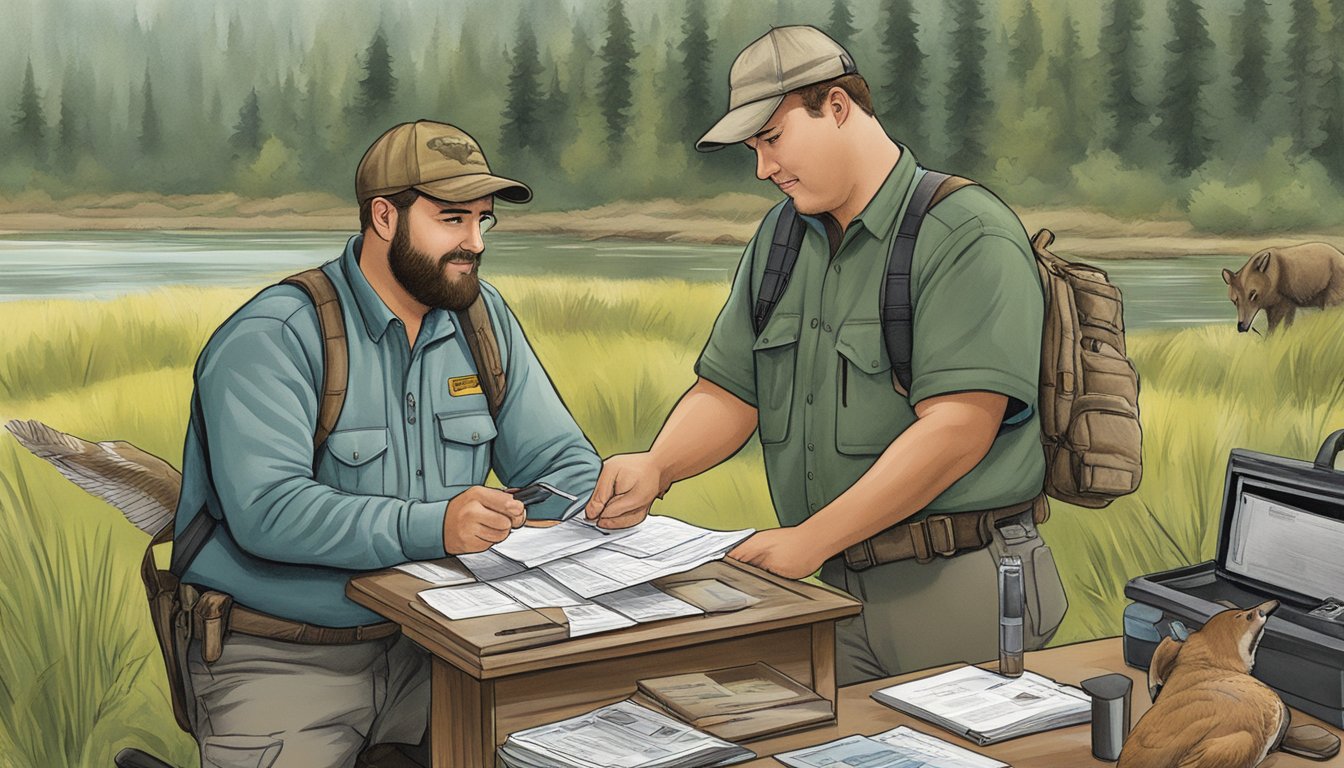 A non-resident hunter purchasing a license from a state wildlife agency office