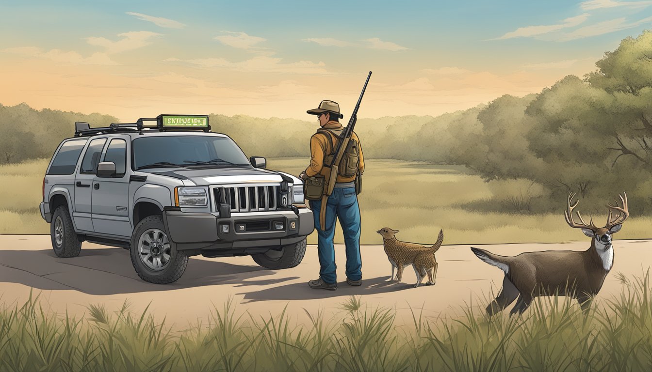 A hunter purchasing a combination package and lifetime license at a Texas non-resident hunting license office