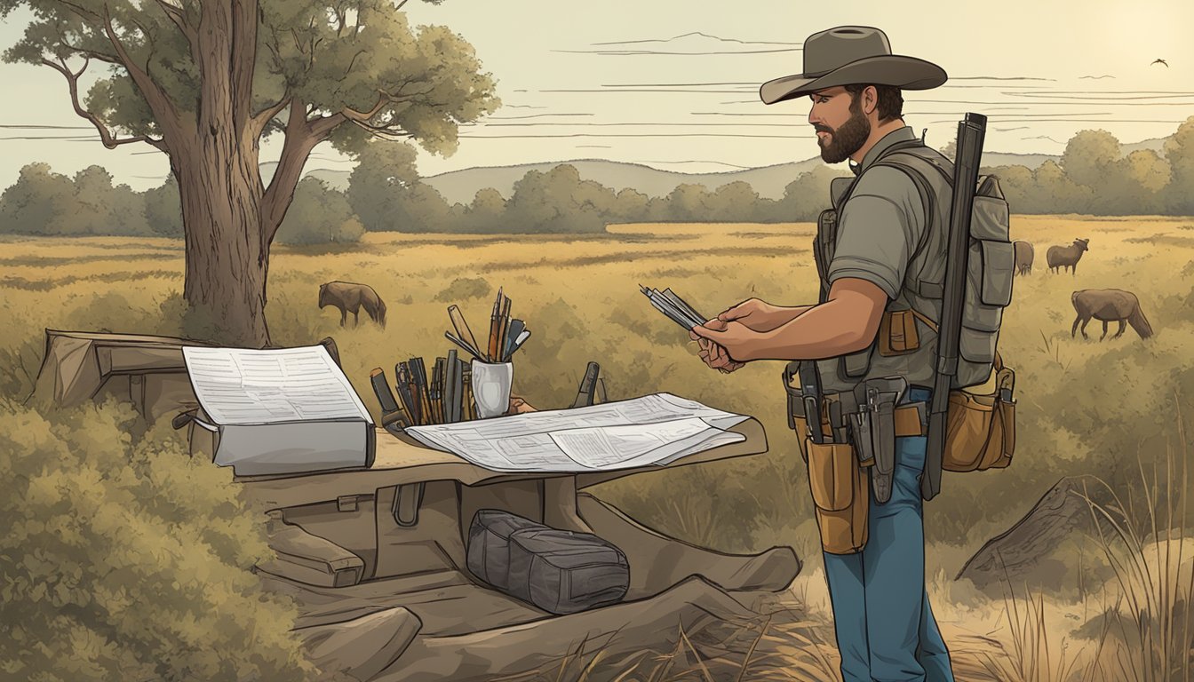 A hunter in Texas with a felony checks a list of hunting license requirements