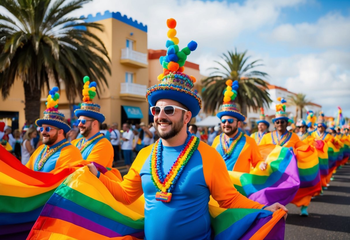 Una parata vivace e colorata a Maspalomas, Gran Canaria, che celebra la cultura e la storia LGBT