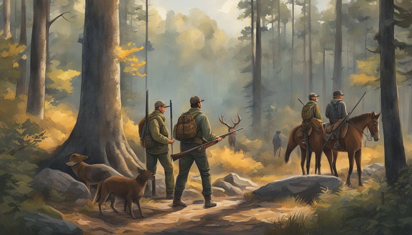 A group of young hunters gather in the Georgia woods, eagerly preparing for a specialty hunt during the hunting season