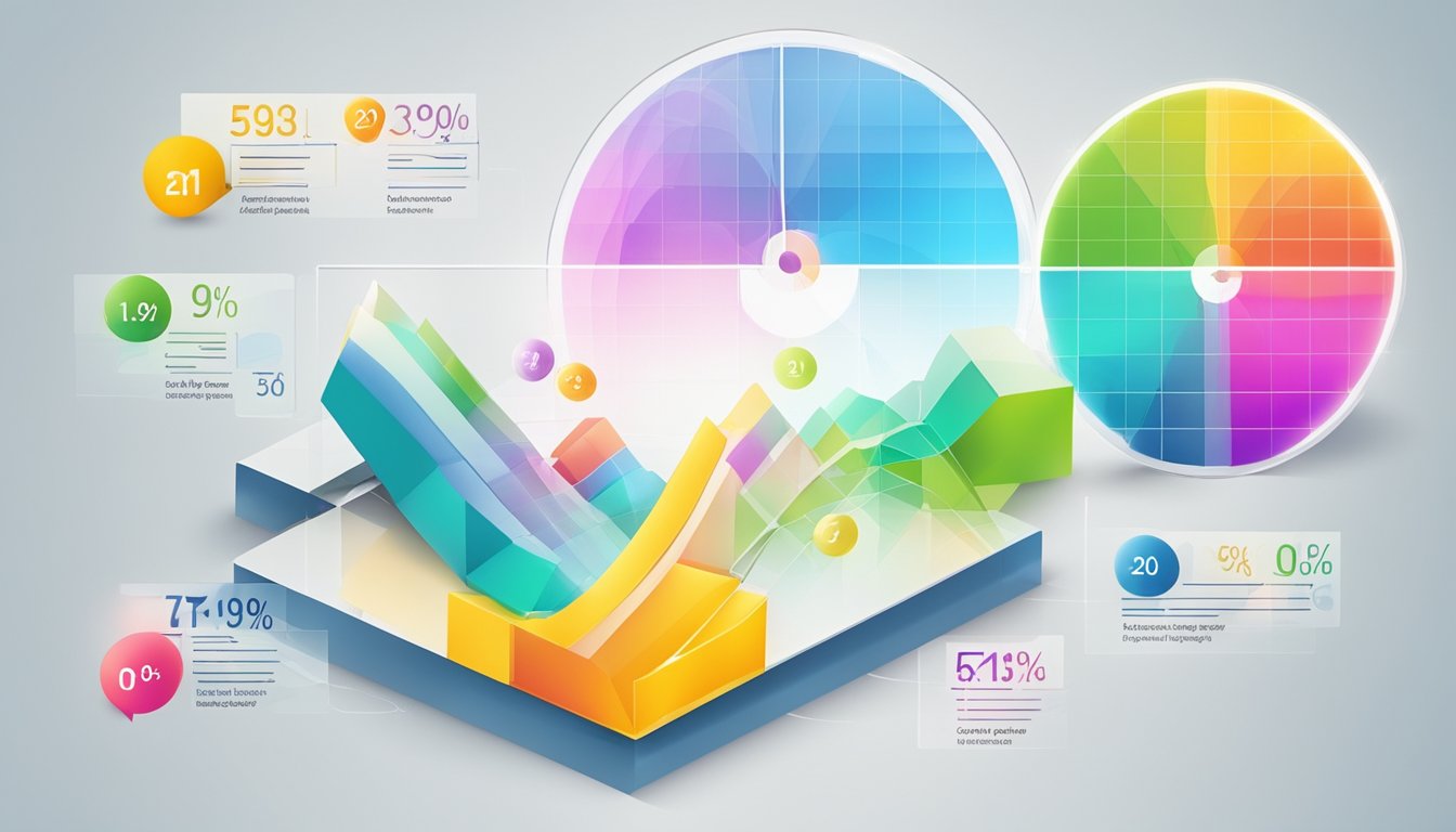 En fargerik graf som viser trenden og analysen av reklameeffektivitet for ulike reklamer
