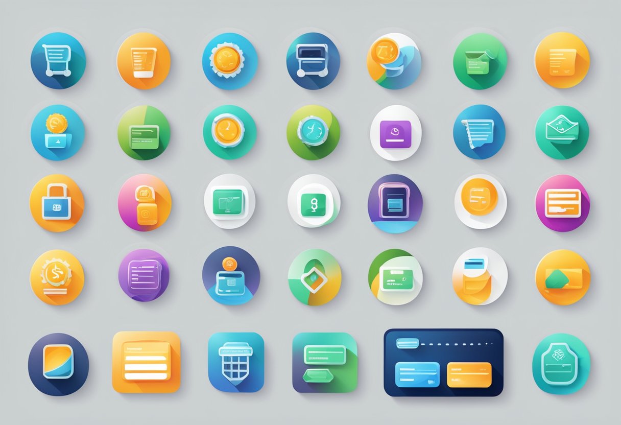 A row of 10 stylized payment gateway icons on a digital interface, each representing a different eCommerce platform