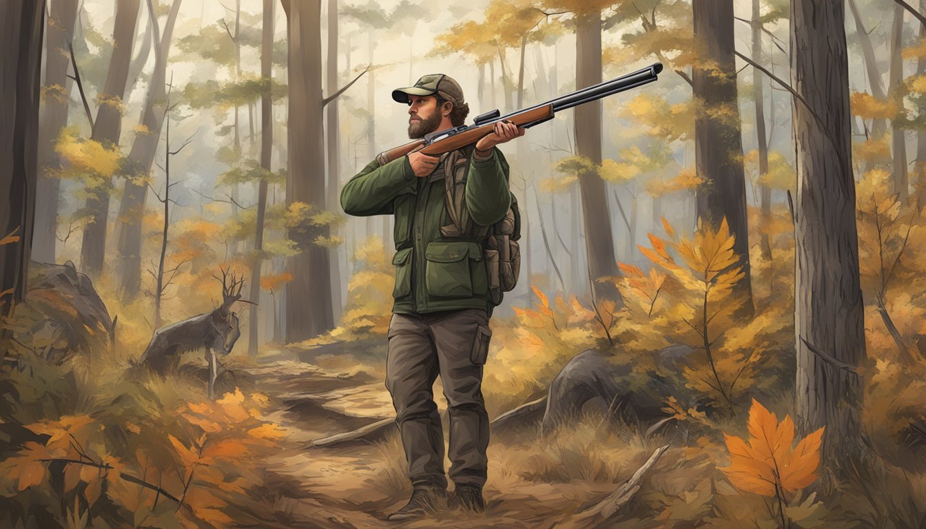 A hunter in Alabama follows regulations for hunting with firearms in the changing seasons