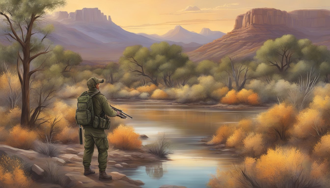 A hunter in Arizona follows regulations for hunting specific species during different seasons using a firearm