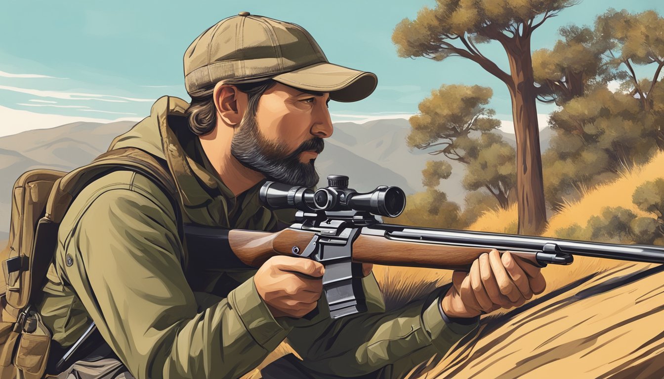 A hunter in California carefully checks their firearm against the state's big game hunting regulations