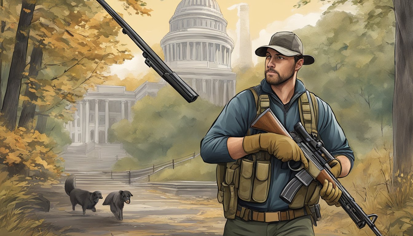 A hunter in the District of Columbia, carrying a firearm and navigating through the regulations for hunting