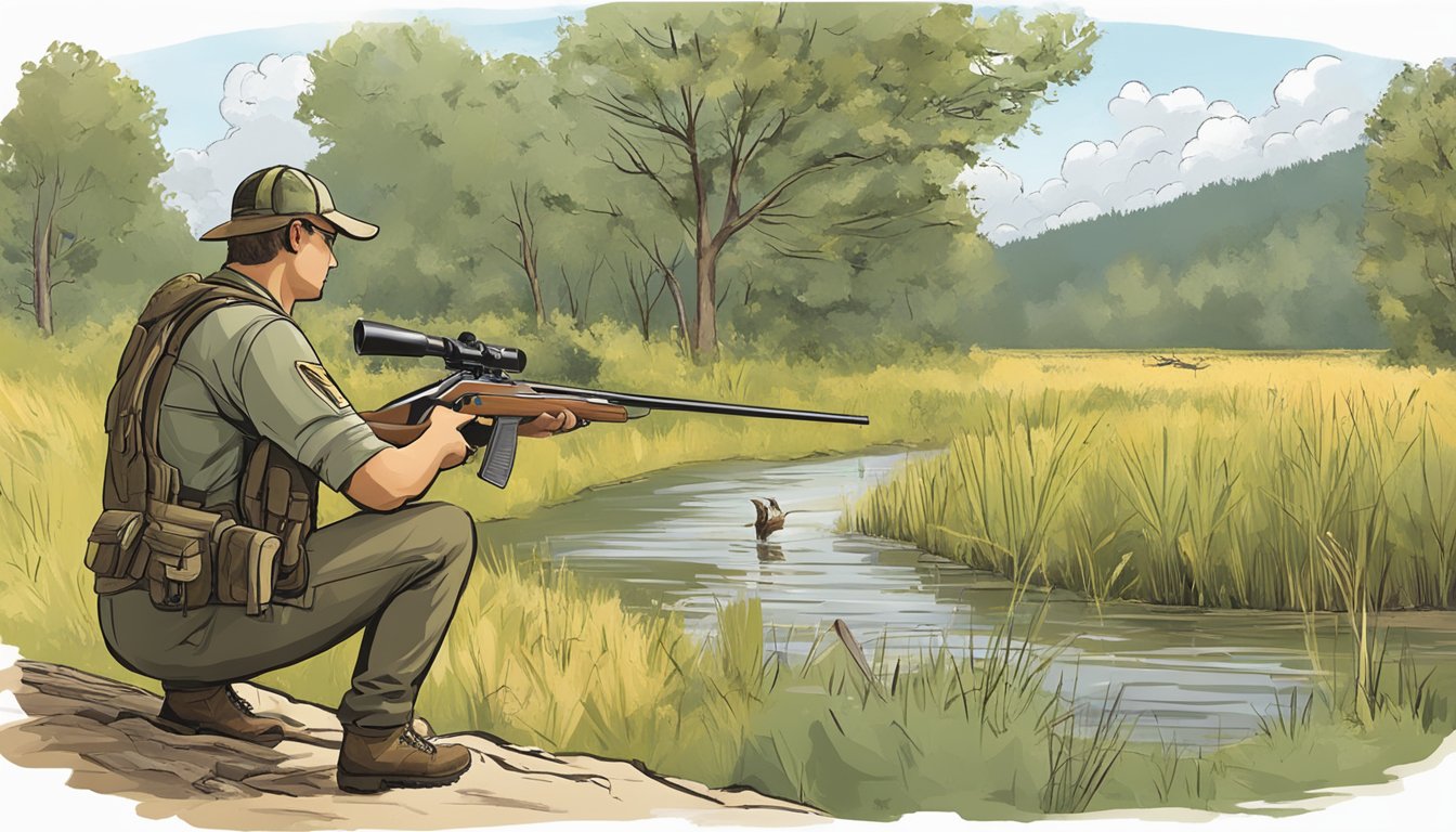 A hunter in Iowa checking the firearm regulations for game species hunting