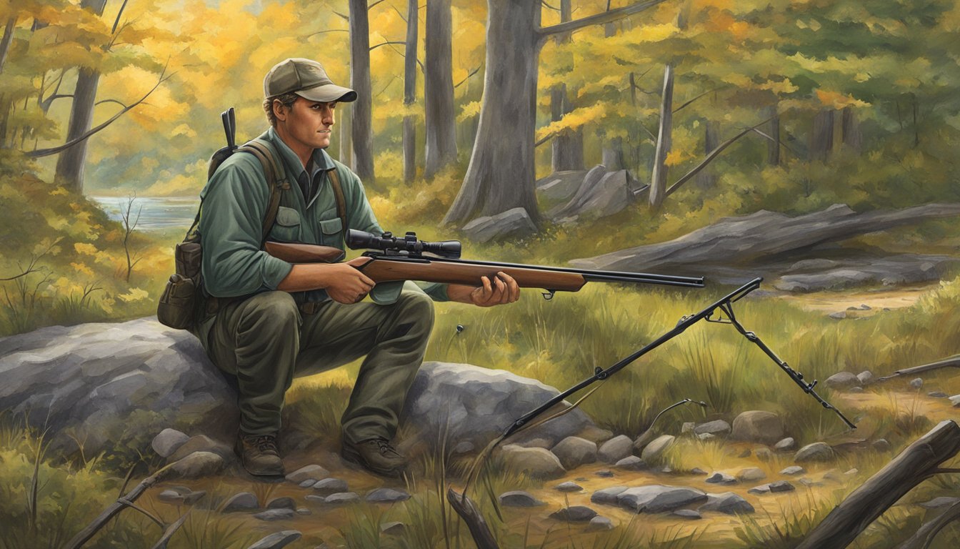 A hunter in Massachusetts follows firearm regulations while managing and conserving wildlife