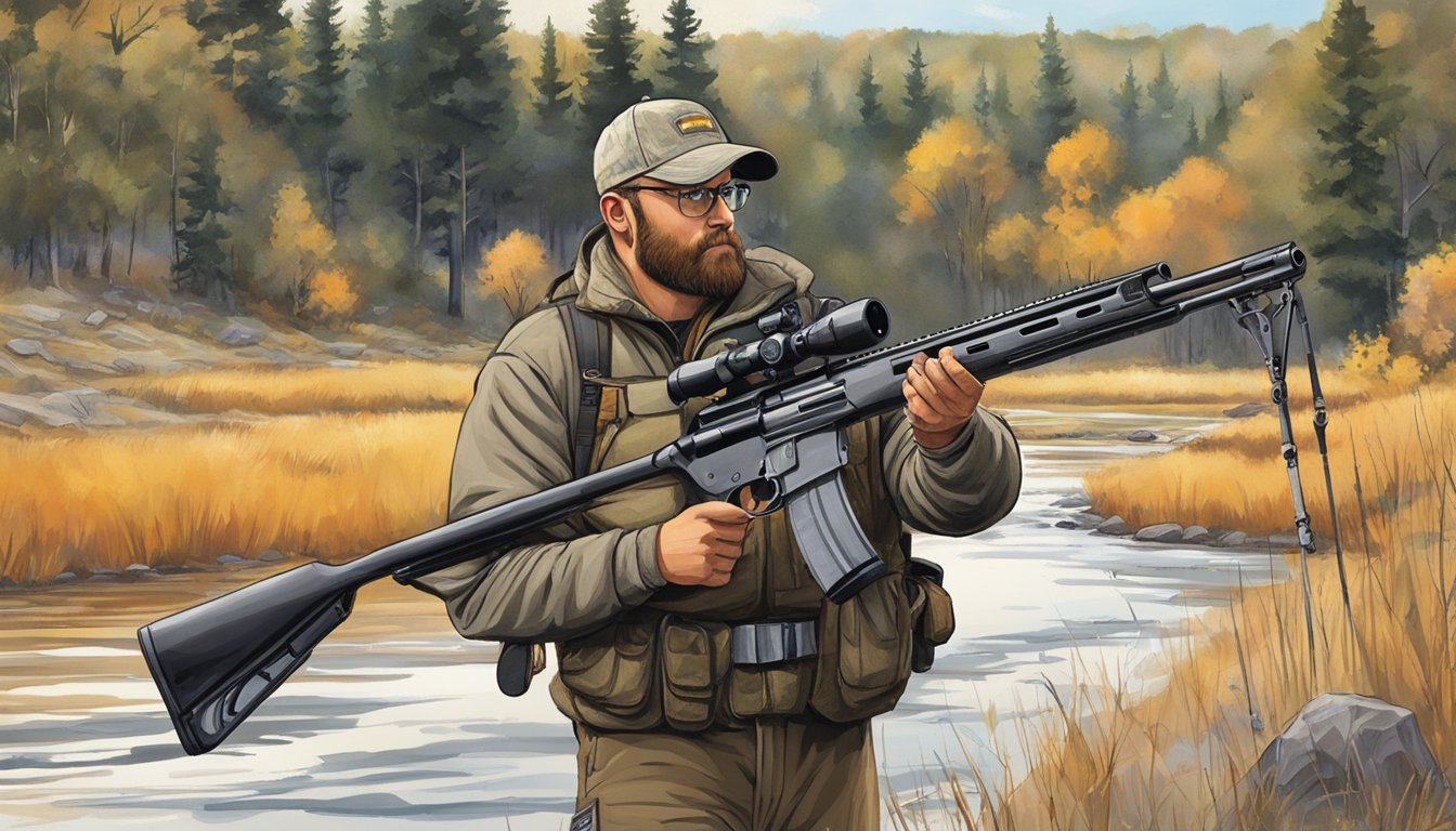 A hunter in Nebraska carefully follows firearm regulations while pursuing specialized hunting opportunities in the vast wilderness