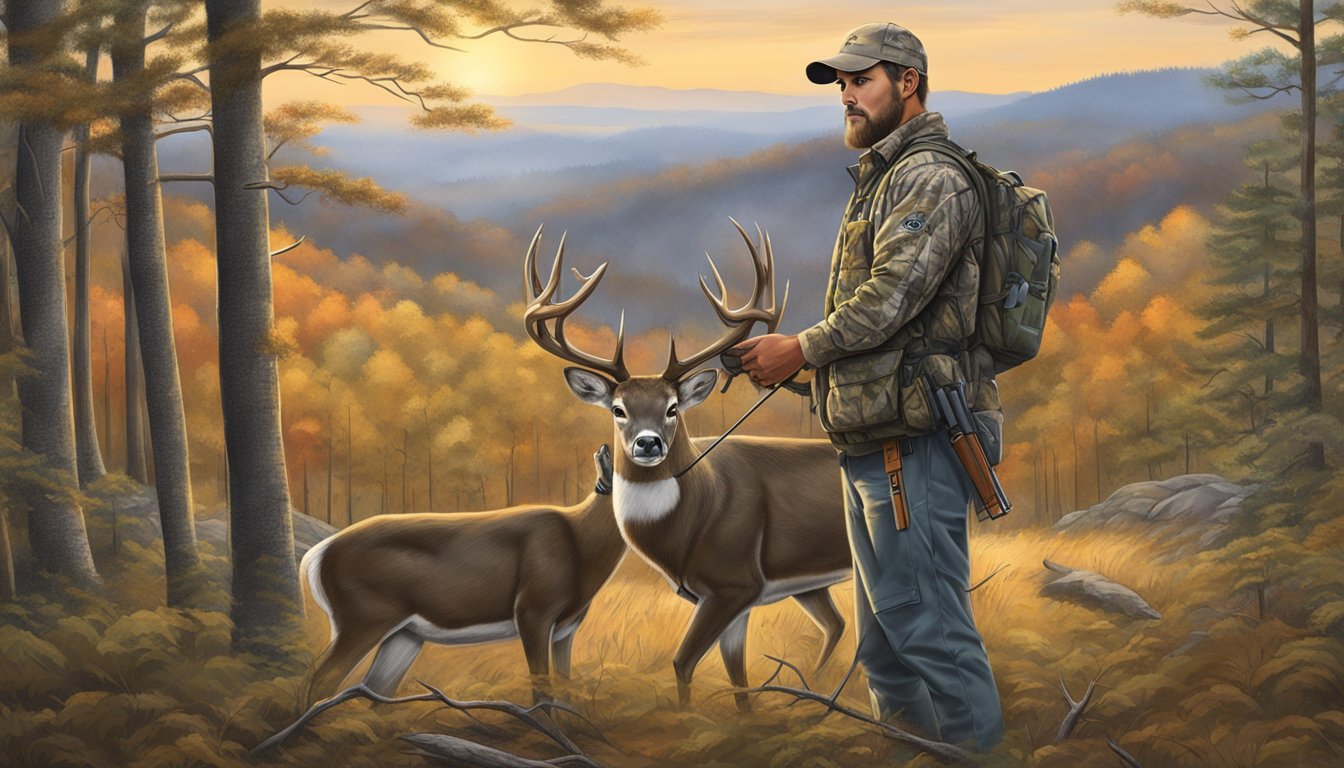 A hunter displaying a special permit and tagging a deer in the South Carolina wilderness