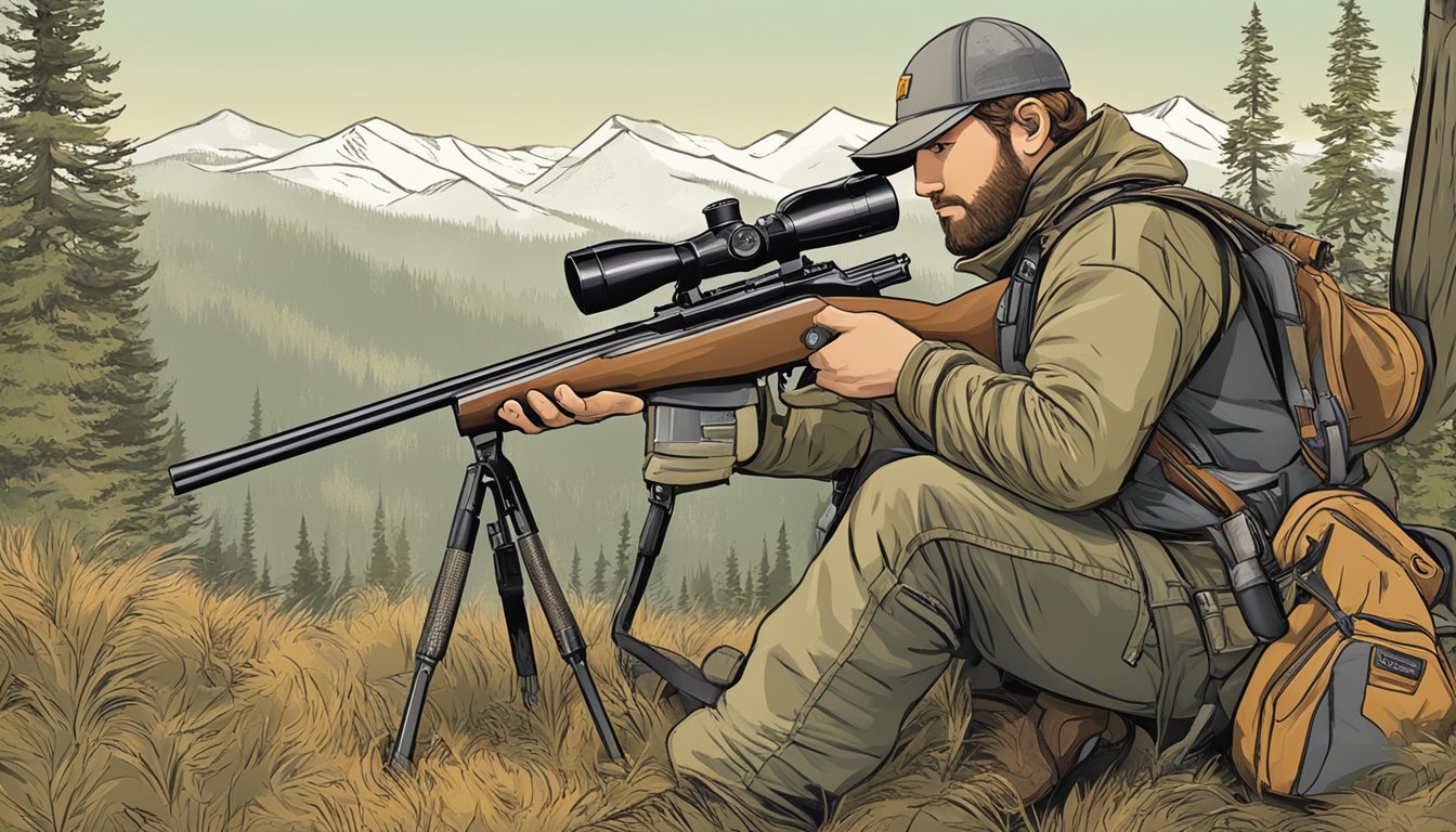 A hunter in Washington state carefully checks the regulations and limitations for hunting with firearms