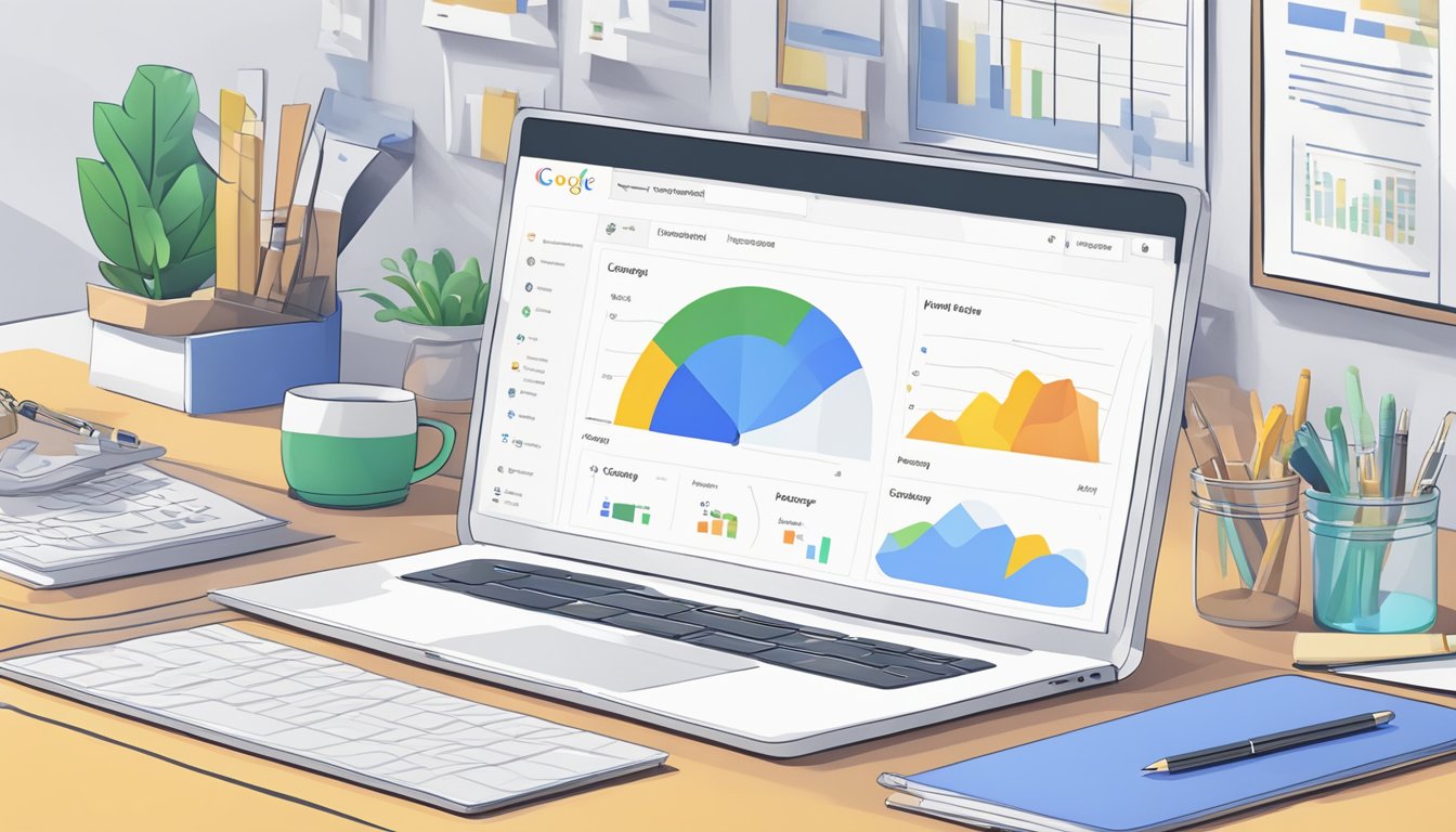 En dataskjerm som viser Google Keyword Planner med ulike verktøy for søkeordoptimalisering og datadiagrammer