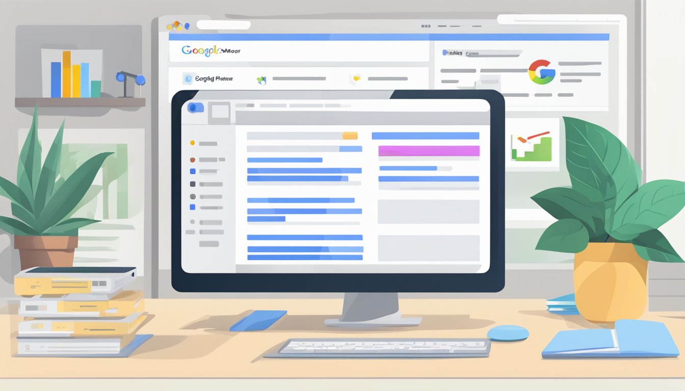 En dataskjerm som viser Google Keyword Planner-nettstedet med en liste over ofte stilte spørsmål og en søkefelt