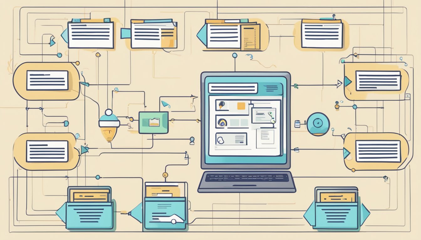 En dataskjerm som viser et flytskjema som kobler leadgenerering og pleie i inbound markedsføring