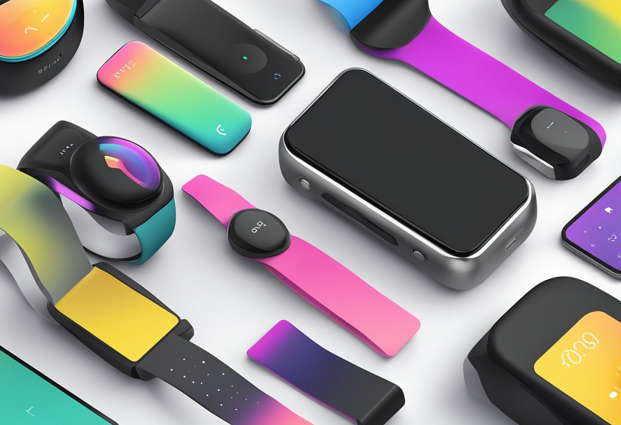 A sleek, modern fitness tracker ring syncing with various devices