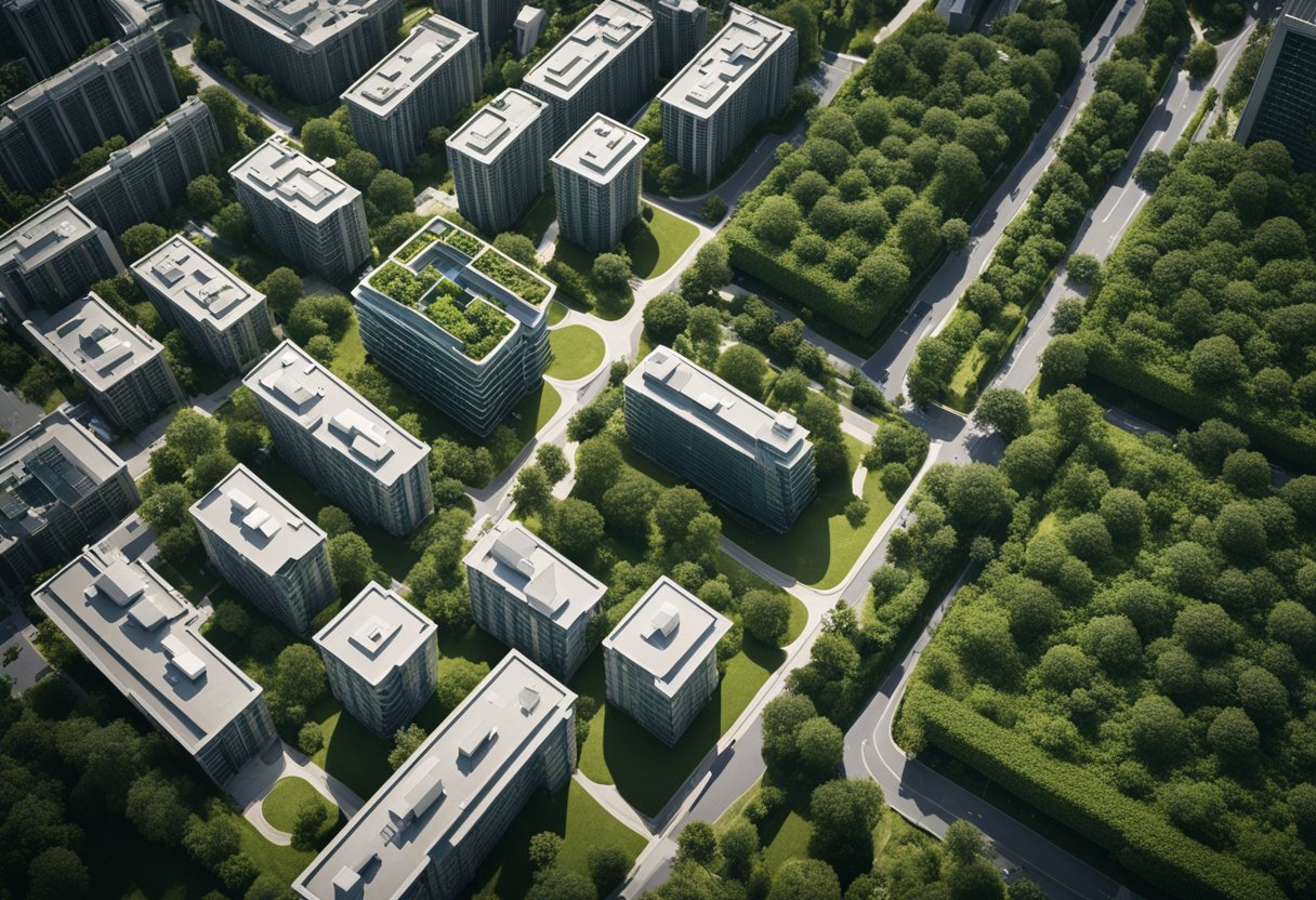 A group of buildings interconnected by pathways and surrounded by greenery, representing the strategic planning and execution of the 721 exchange UPREIT