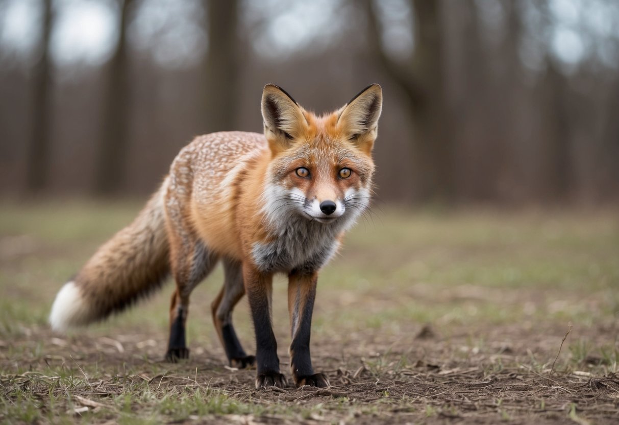 A fox cautiously returns to a familiar clearing, ears perked and eyes alert for any signs of danger