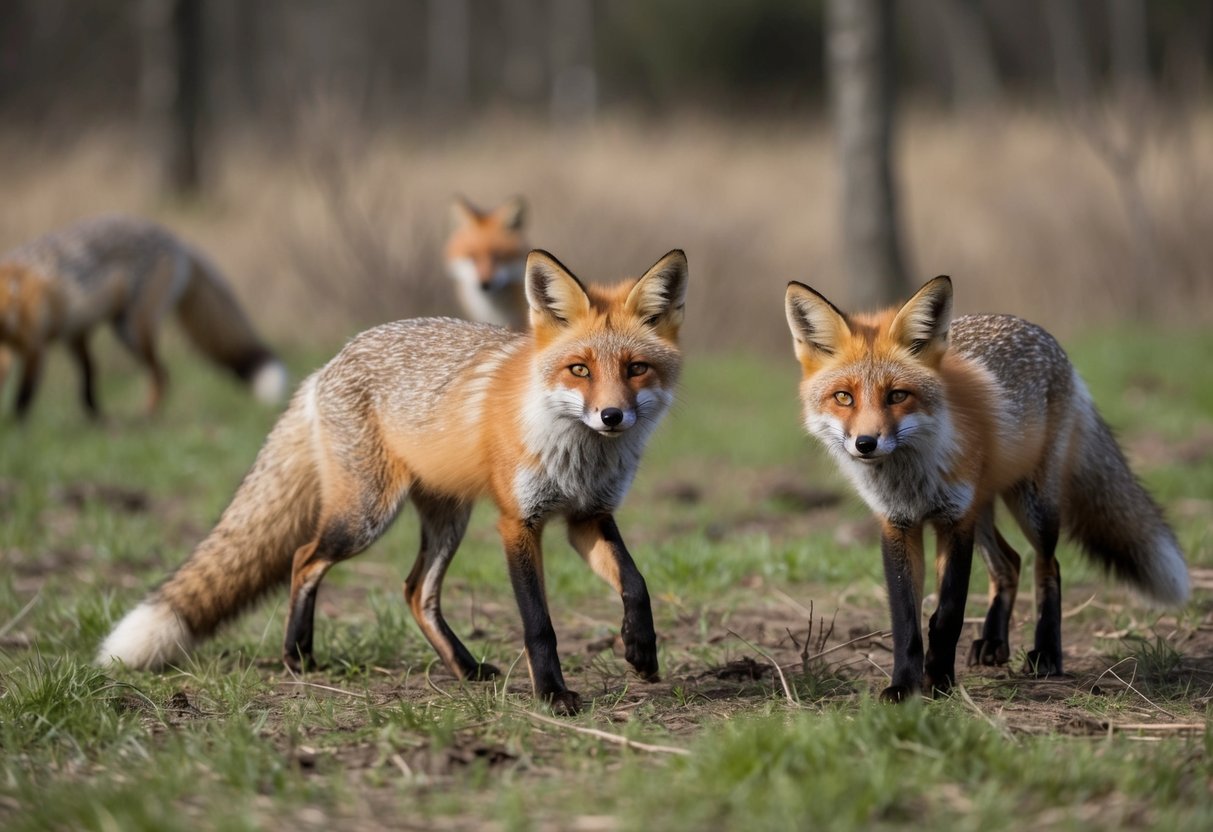 Foxes roam through fields and forests, hunting for food and exploring their surroundings. They play, rest, and interact with other wildlife, blending seamlessly into their natural habitat