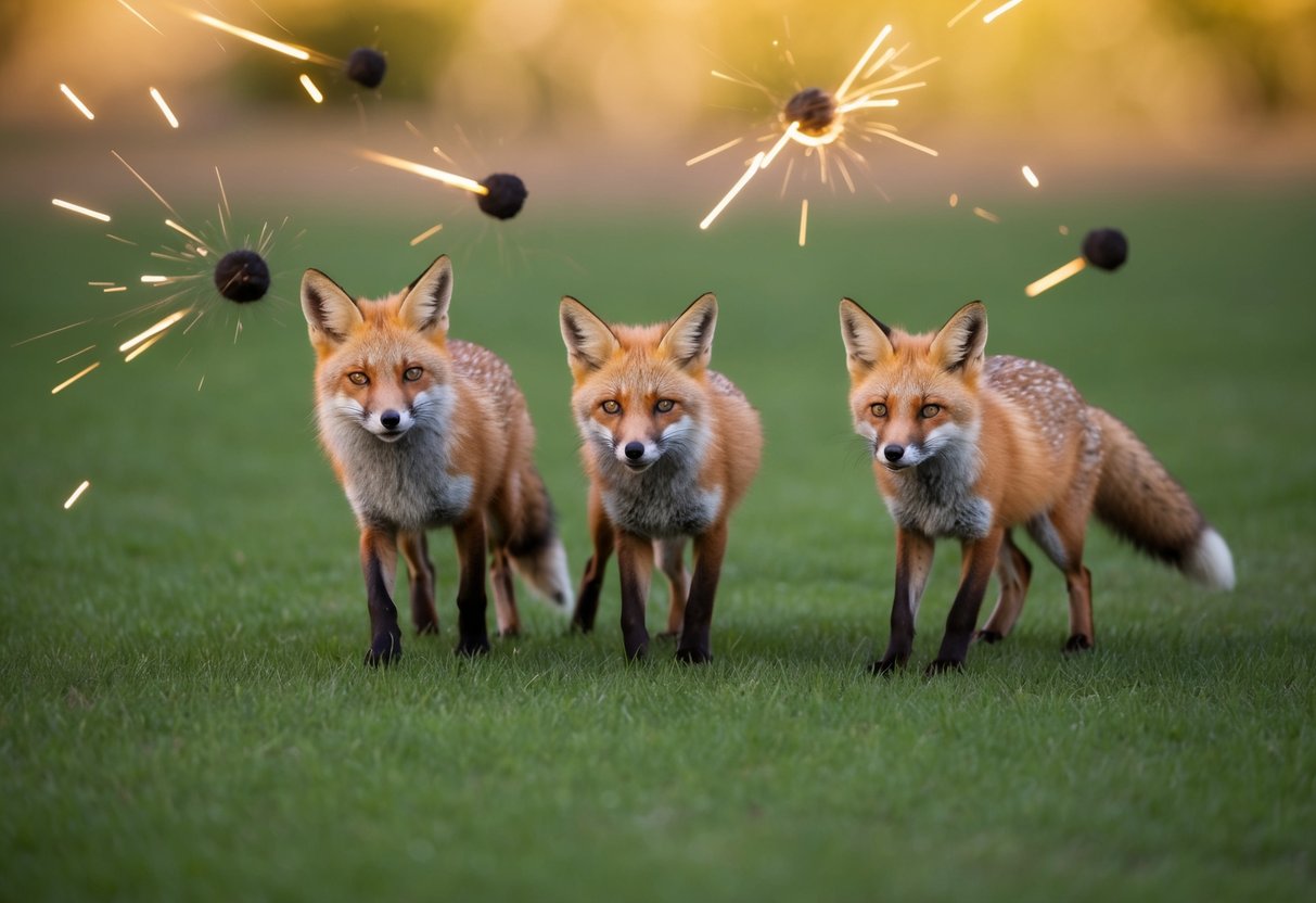 Loud bangs and claps startle foxes, making them flee