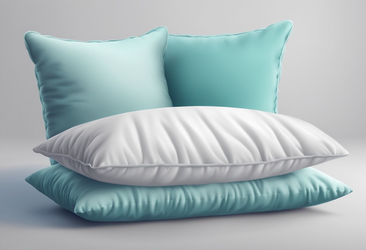 A fluffy pillow core surrounded by soft fabric and filling