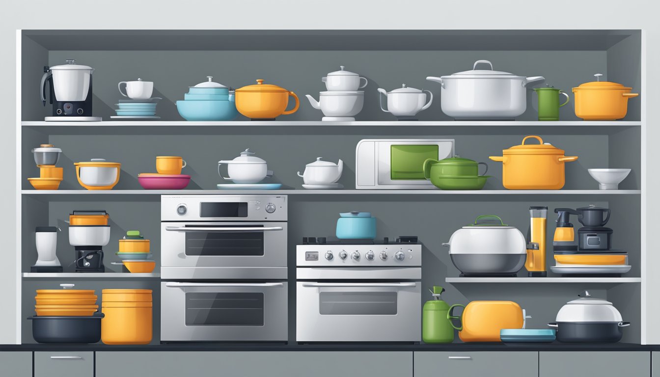 Specialty appliances neatly organized in accessible storage shelves