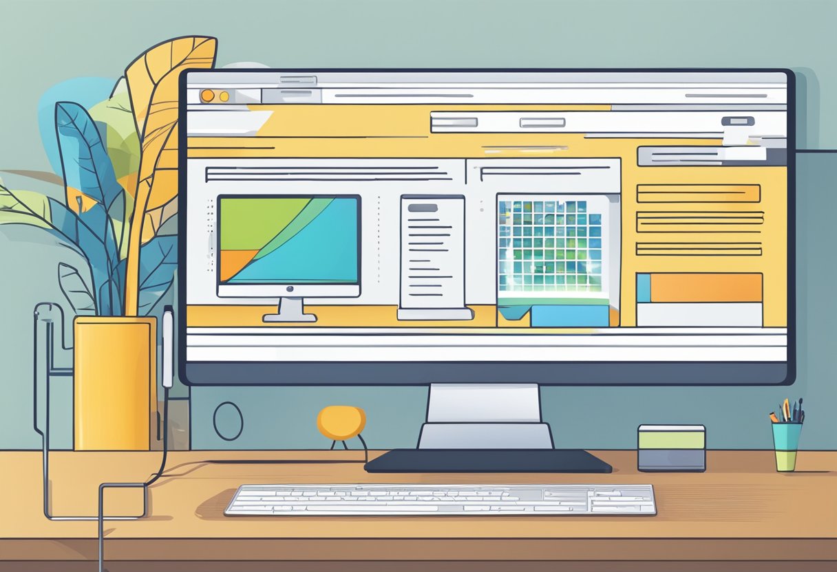 Upgrade Your Website 1 A computer screen with a website interface being transformed and upgraded with new features and design elements