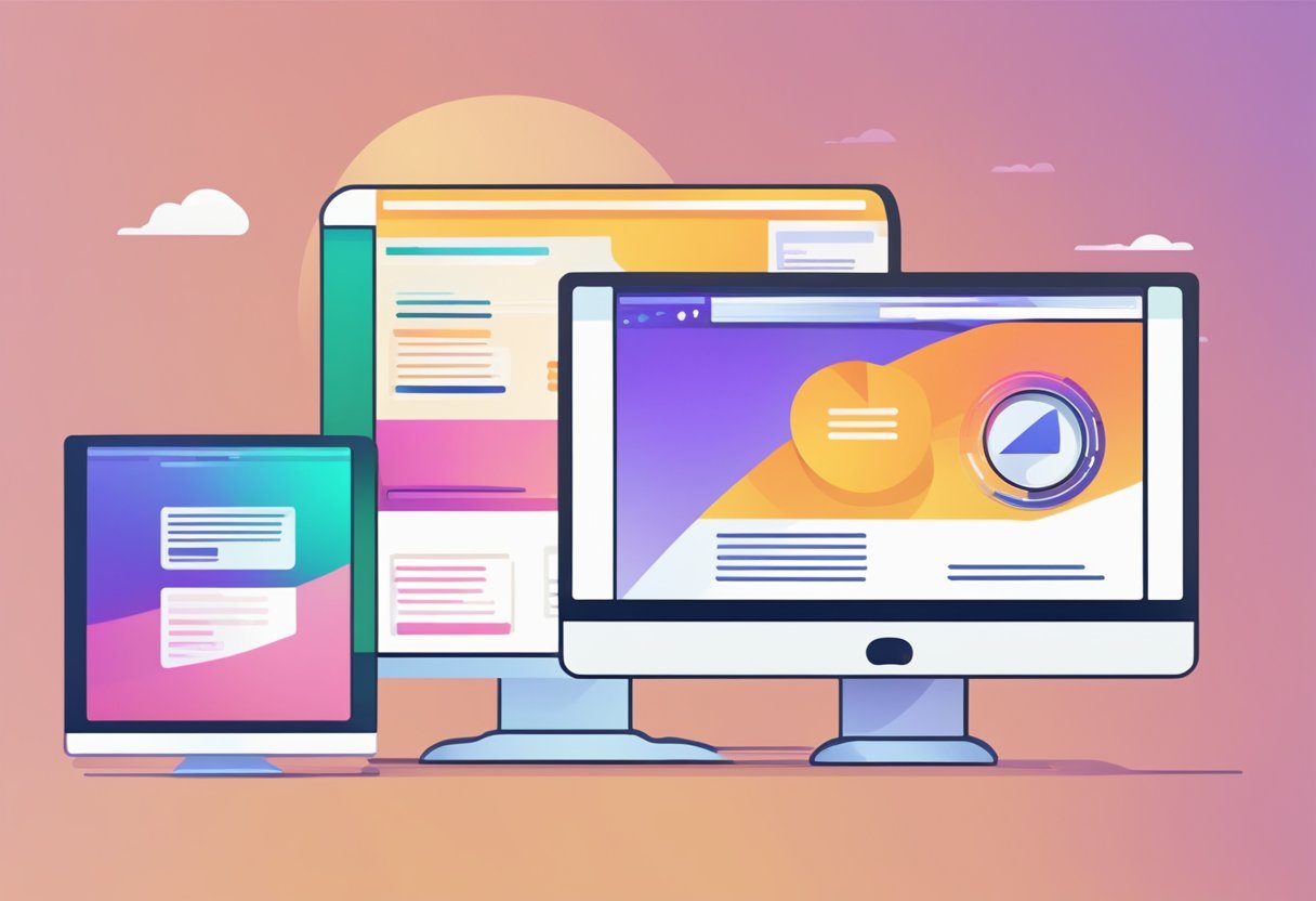 How Often Should a Business Upgrade Their Website? 2 A computer screen displaying an outdated website on one side, and a modern, sleek website on the other side. The contrast between the two illustrates the importance of regular website upgrades