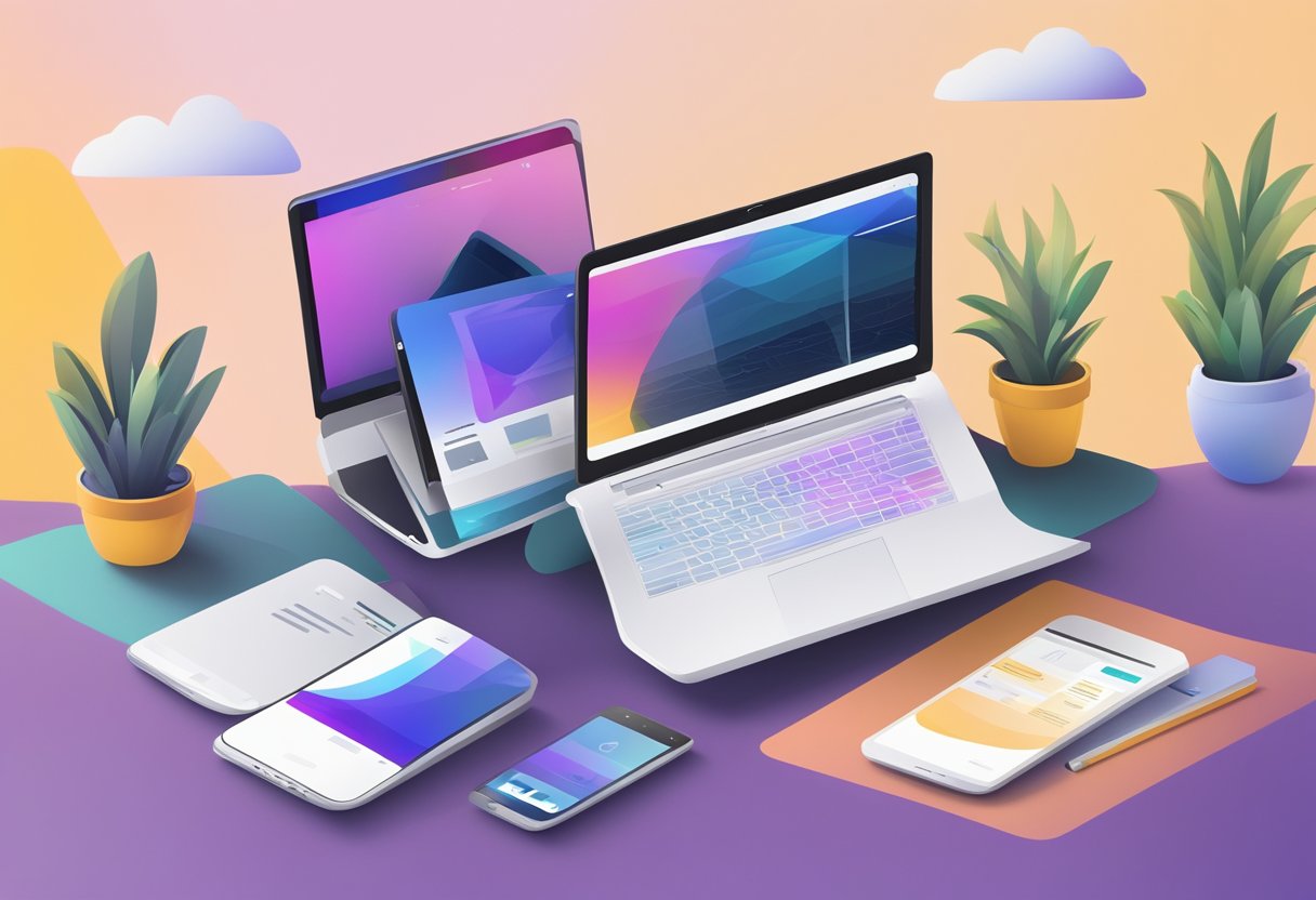 How Often Should a Business Upgrade Their Website? 9 A laptop with a dated website displayed next to a modern smartphone showing a sleek, updated website design