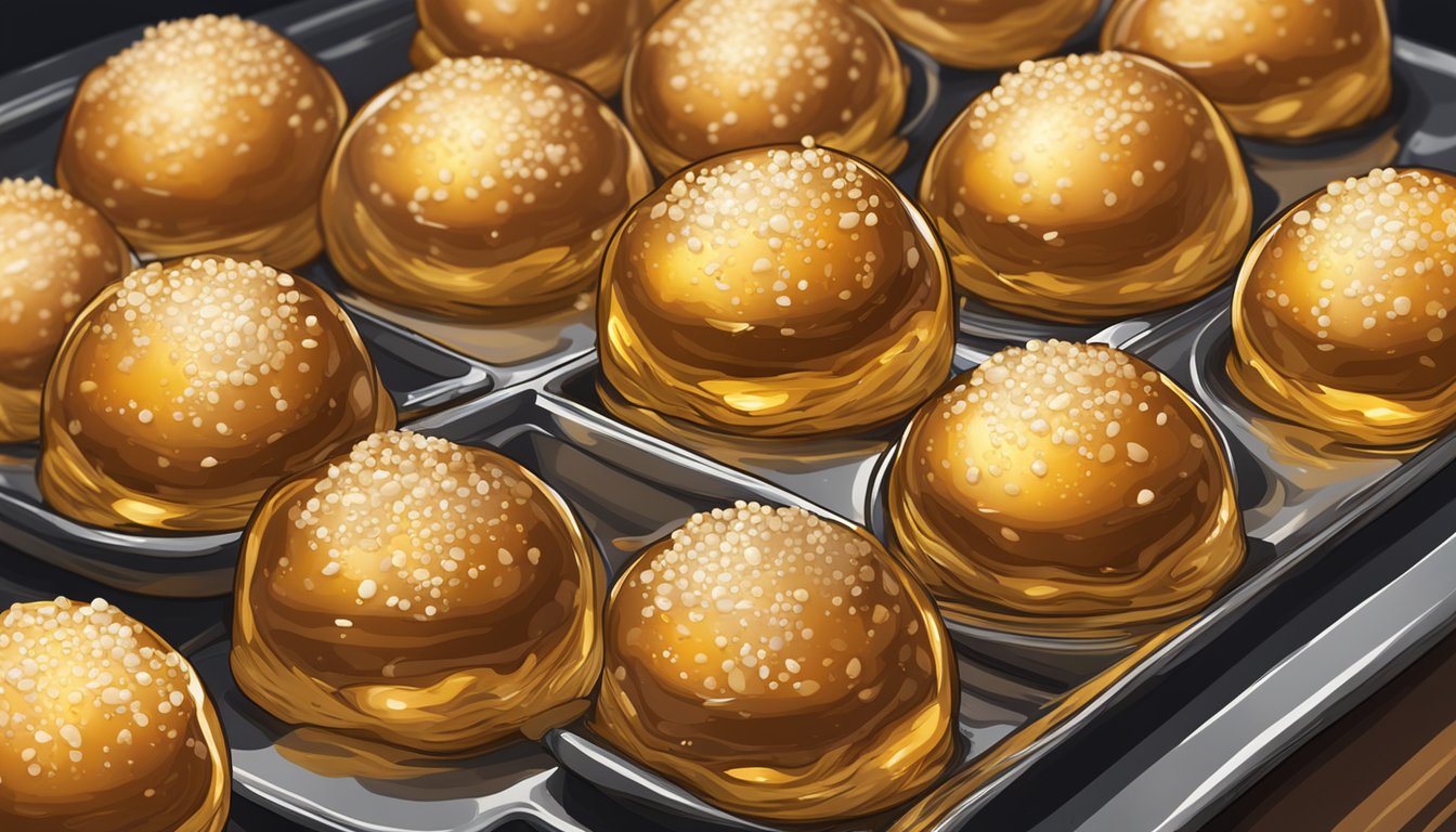 A plate of golden-brown bitterballen sizzling in hot oil