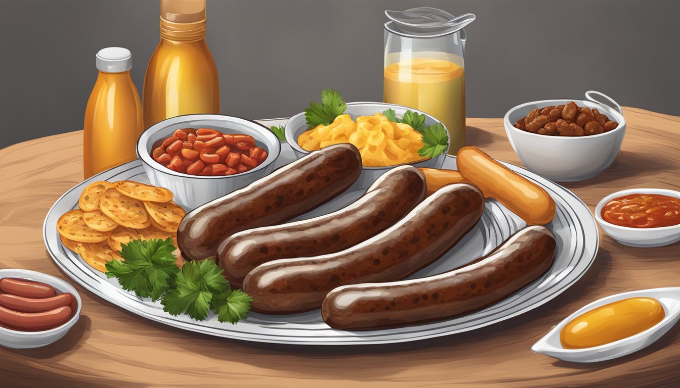 A plate of alheira sausages with assorted condiments