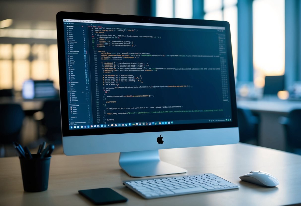 A computer screen displaying code in a text editor, with a web browser open to a Laravel developer tutorial