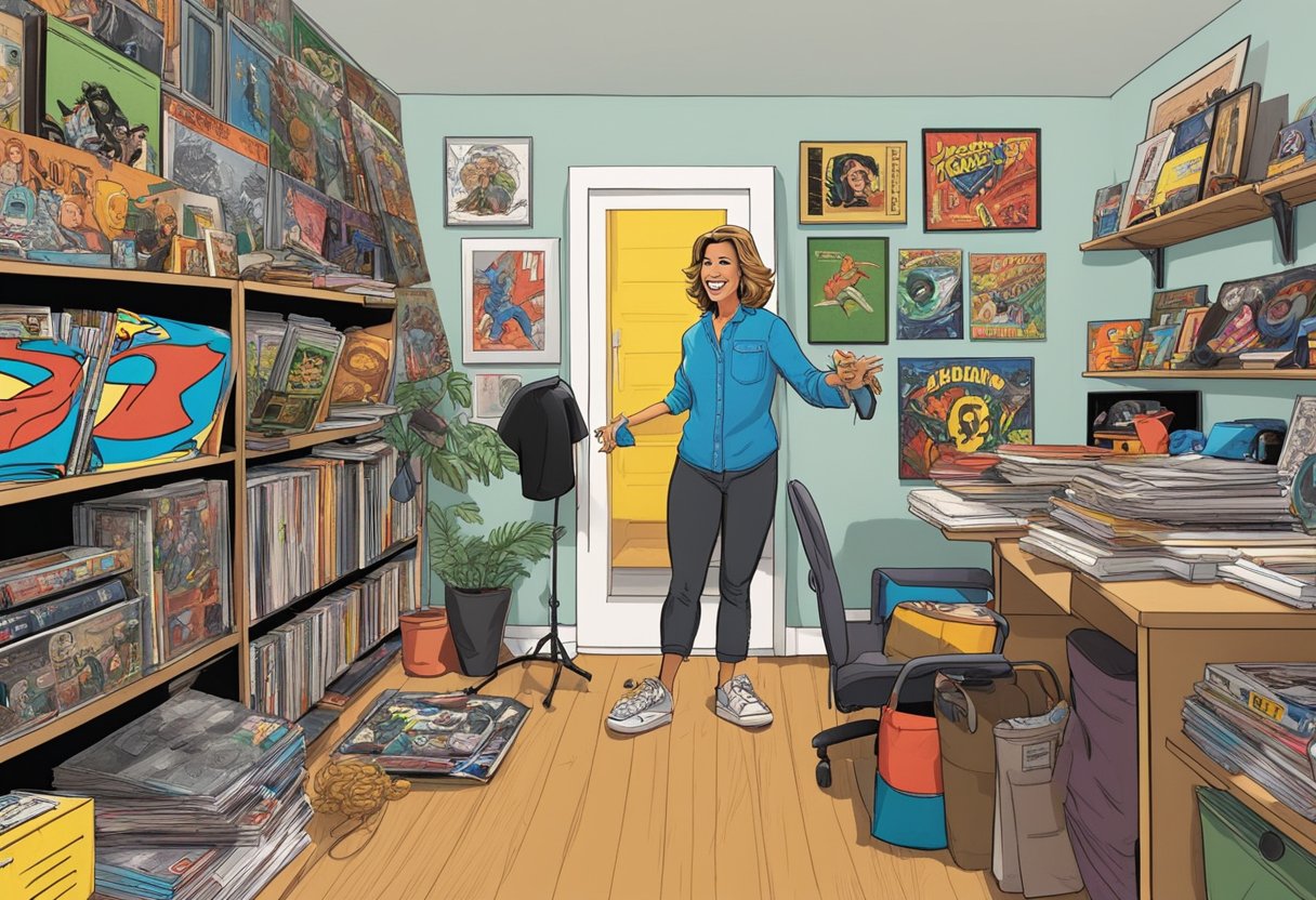 Hoda's room filled with pop culture memorabilia, from vintage vinyl records to superhero action figures, as she excitedly unpacked her latest comic book haul