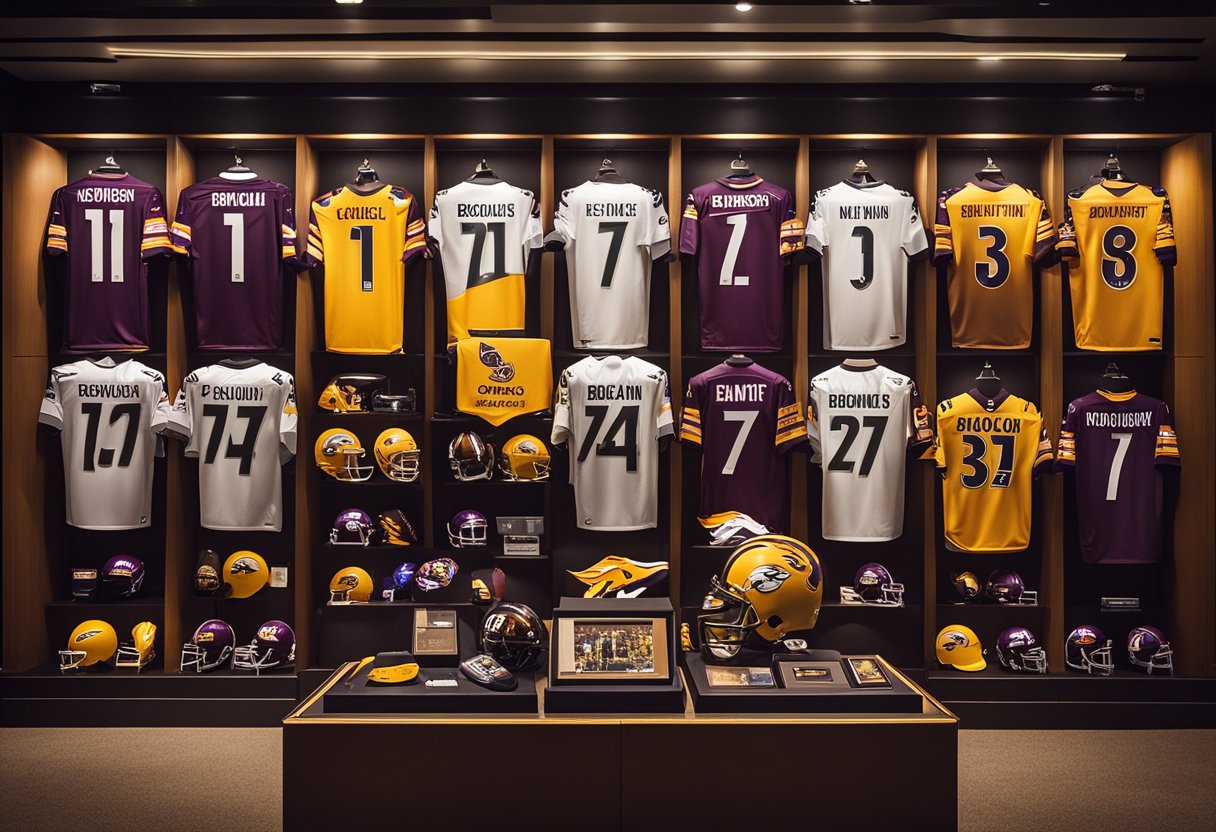 A Brisbane Broncos jersey displayed among top 10 souvenirs from Brisbane, surrounded by other iconic items