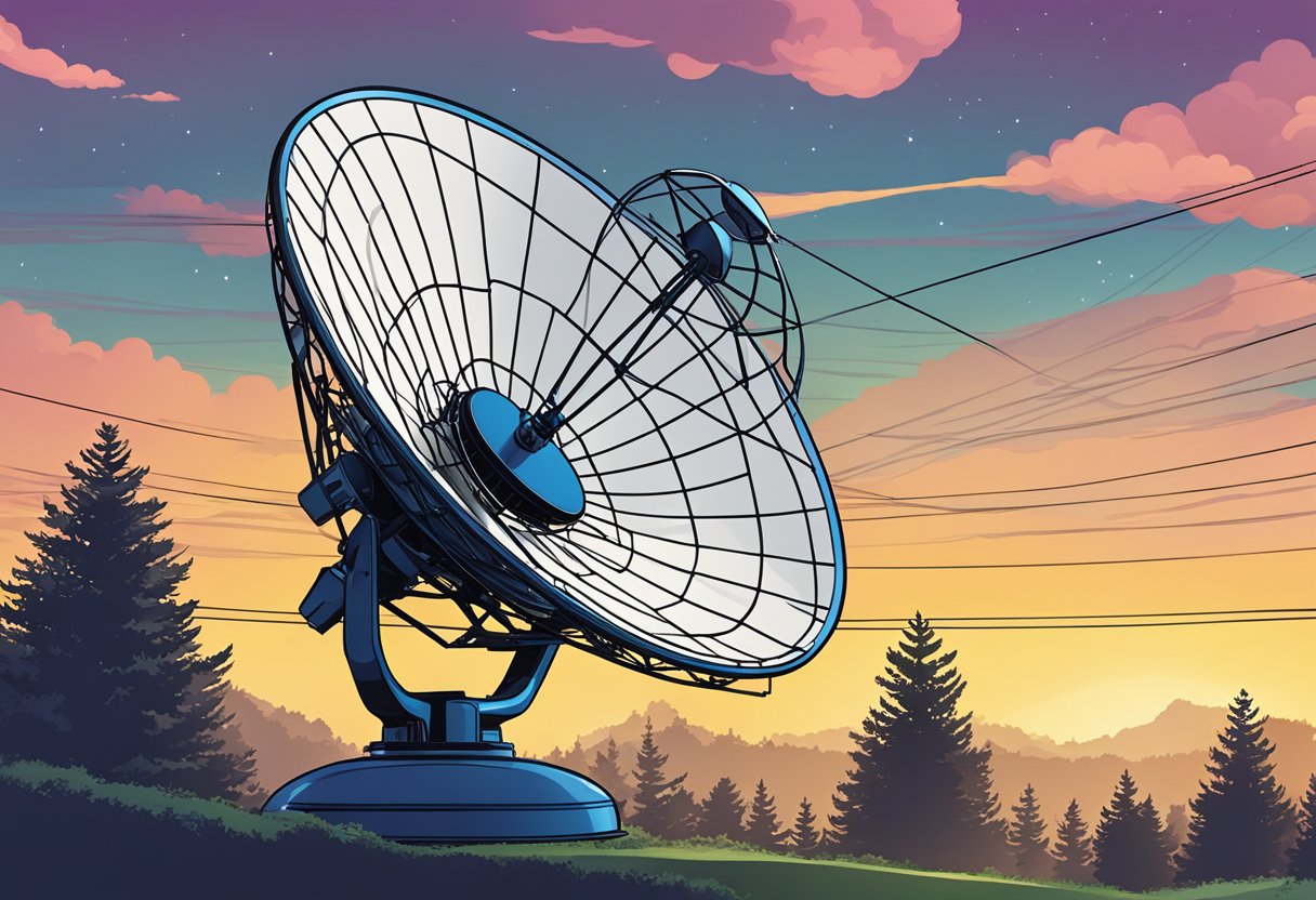 A satellite radio dish with deep tracks playing on SiriusXM