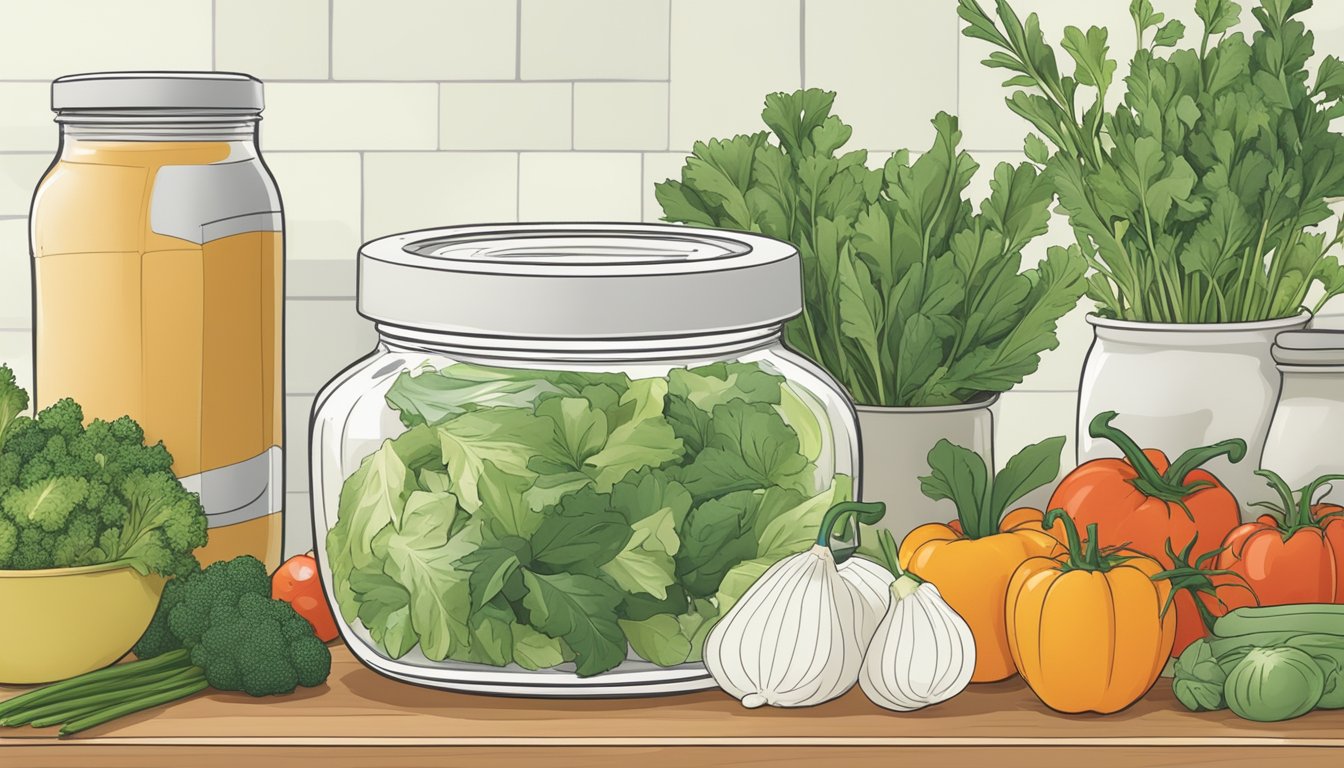 A jar of Miracle Whip surrounded by fresh ingredients like herbs, vegetables, and a mixing bowl on a clean kitchen counter