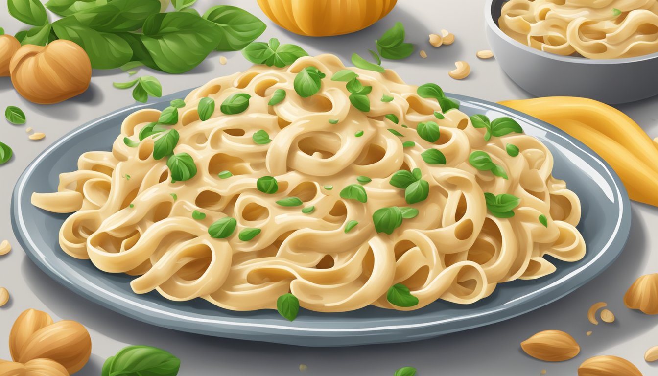 A creamy cashew sauce drizzled over pasta and used as a base for various dishes