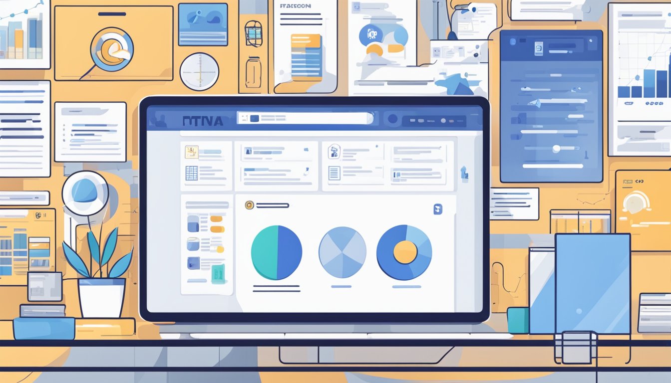 En dataskjerm som viser et Facebook annonseadministrator-dashbord med ulike målrettings- og budsjettalternativer