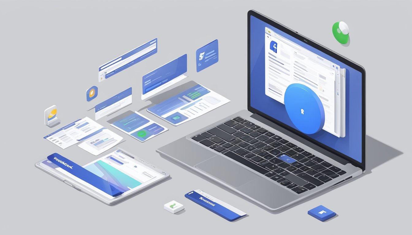 En bærbar datamaskin som viser Facebook Ads Manager-grensesnittet med ulike annonsekampanjeinnstillinger og målrettingsalternativer synlige på skjermen