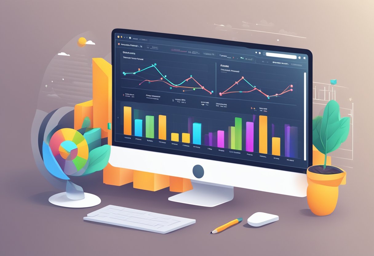 A computer screen displaying a website performance analysis tool with speed optimization graphs and technical SEO data