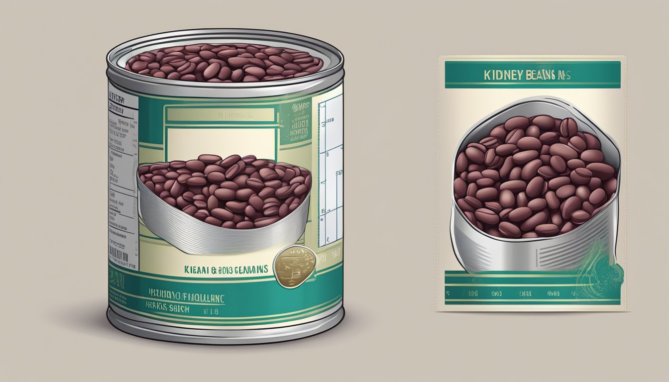 A can of kidney beans with a label showing the weight in ounces