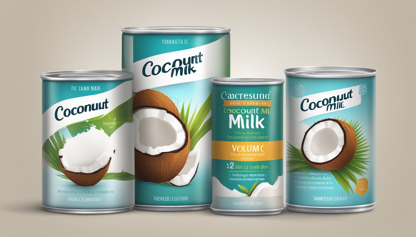 A can of coconut milk with a label showing the volume in ounces